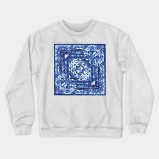 geometric square composition pattern and design in shades of BLUE Crewneck Sweatshirt